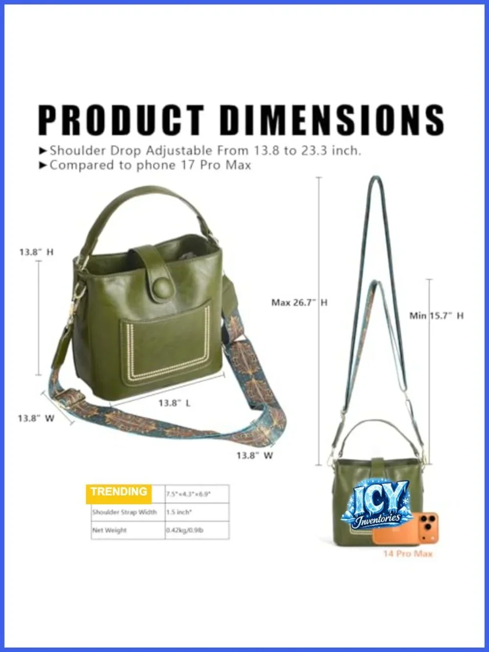 Small Vegan Leather Crossbody Bag with Adjustable Strap for Women